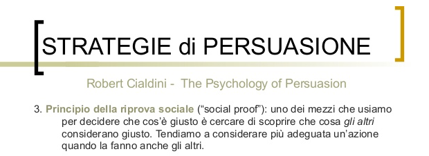 persuasione riprova sociale cialdini